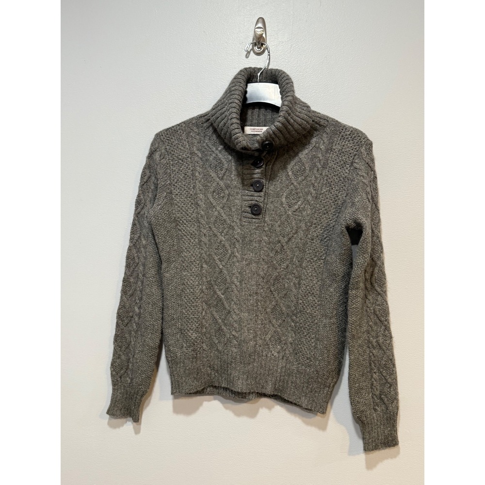 Comptoir des Cotonniers Women's‎ Gray Cable Knit Turtleneck Sweater Size M